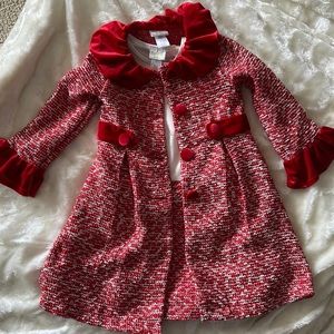 Christmas dress , Christmas coat , Christmas set for 6 years old girl
